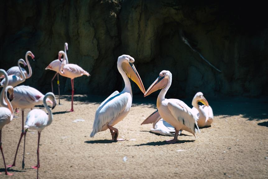 avian distinctions flamingos pelicans cranes