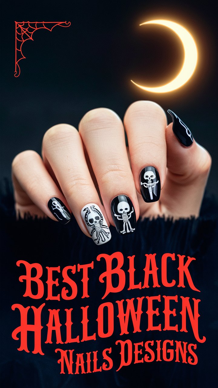 Best Black Halloween Nails Designs