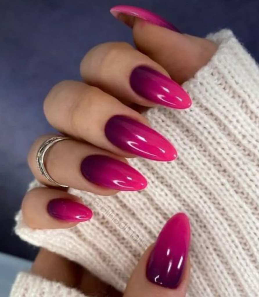 Pink Ombre Valentine’s Day Nails