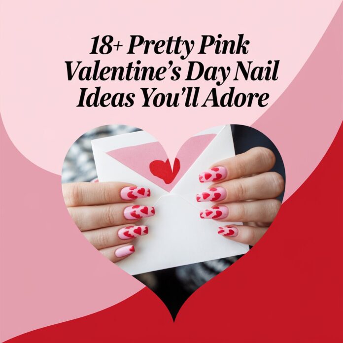 pretty pink Valentine Day nail ideas